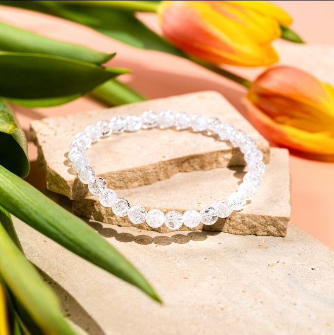 6mm Ice Quartz Bead Bracelet