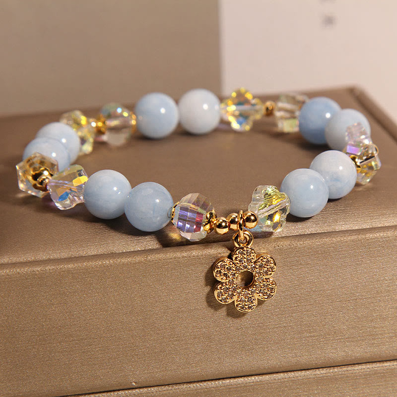 Aquamarine Flower Bracelet
