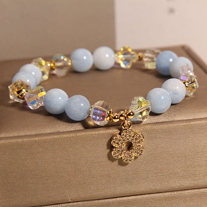 Aquamarine Flower Bracelet