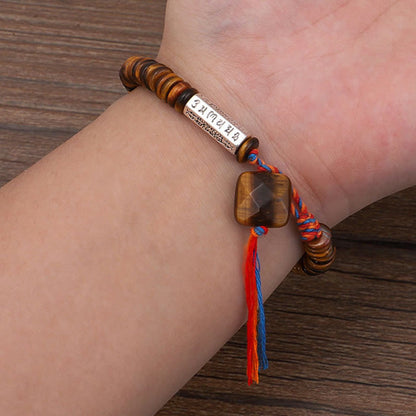 Tibetan Tiger's Eye Mantra Bracelet