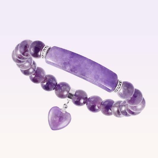 Amethyst Round Bead Bracelet
