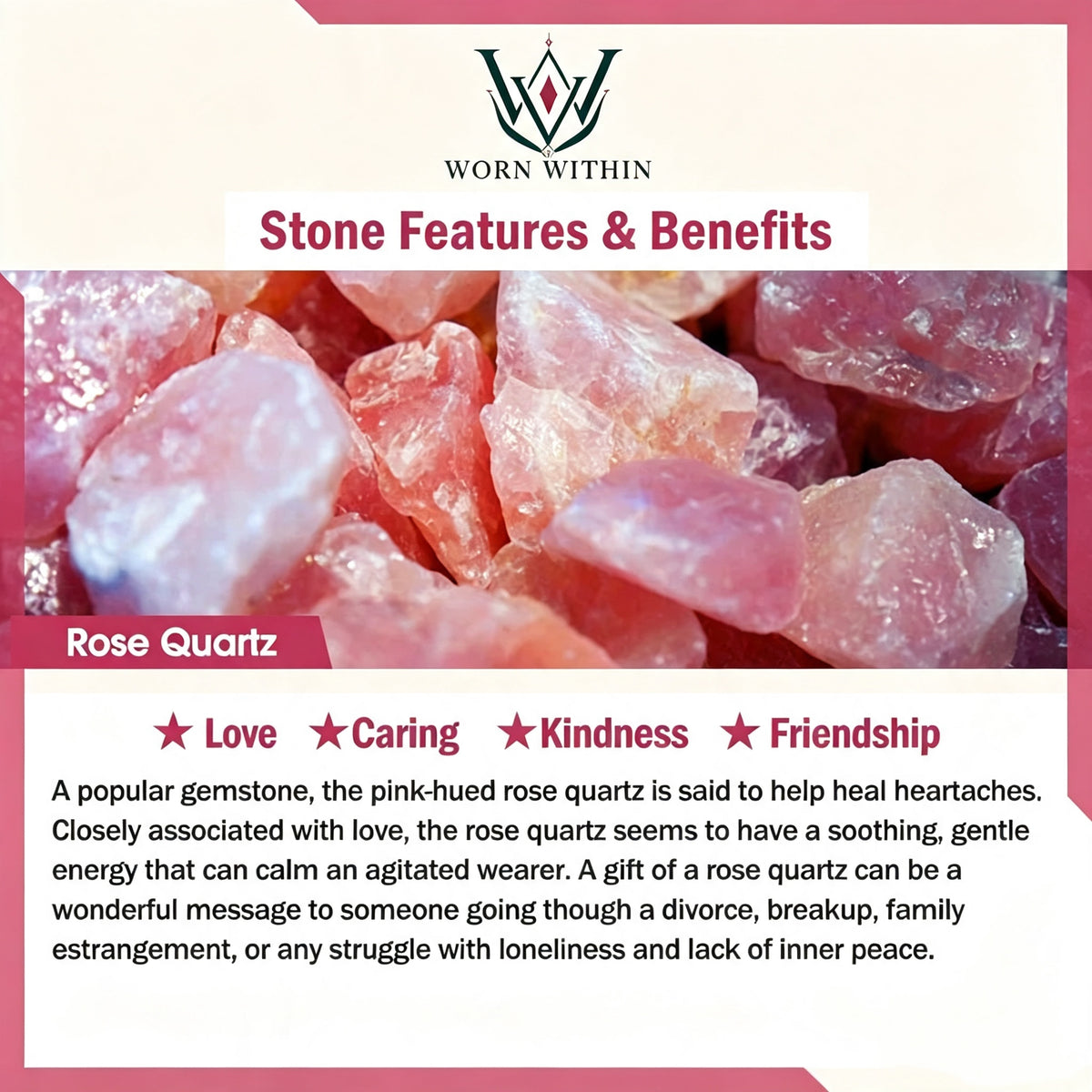 Rose Quartz Green Aventurine Heart Beads Necklace