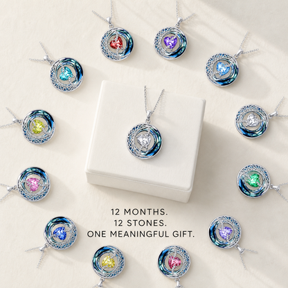 Moonlit Birthstone Heart Necklace | S925 Silver