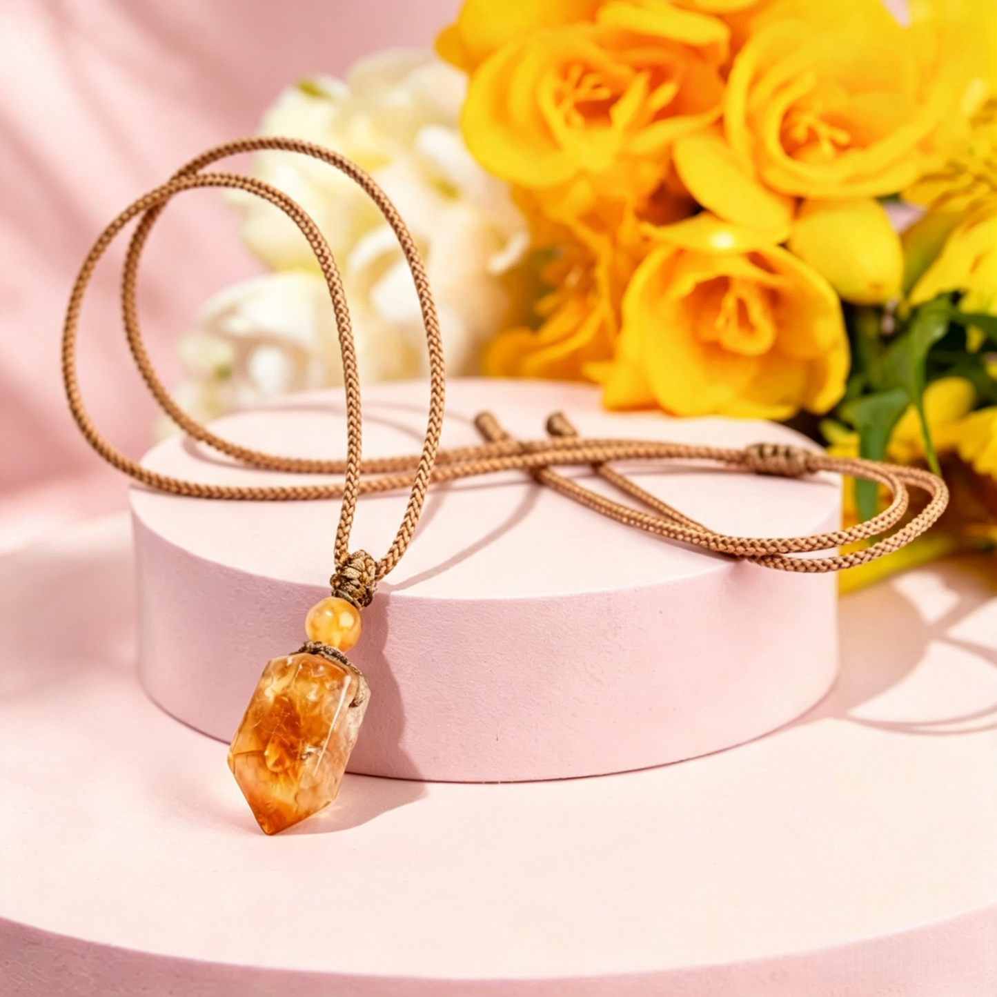 Citrine Pendant Necklace by Worn Within