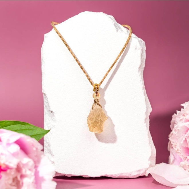 Libyan Desert Glass Pendant Necklace by Worn Within