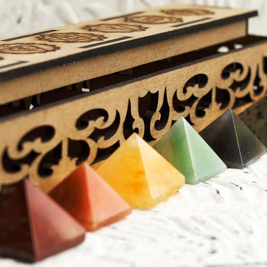 7 Chakra Crystal Pyramids Set by Worn Within