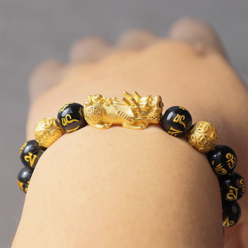10–14mm Obsidian Pixiu Bracelet