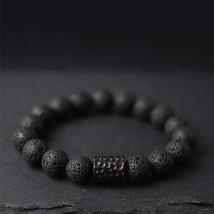 Lava Rock Ebony Wood Tiger's Eye Bracelet by Worn Within