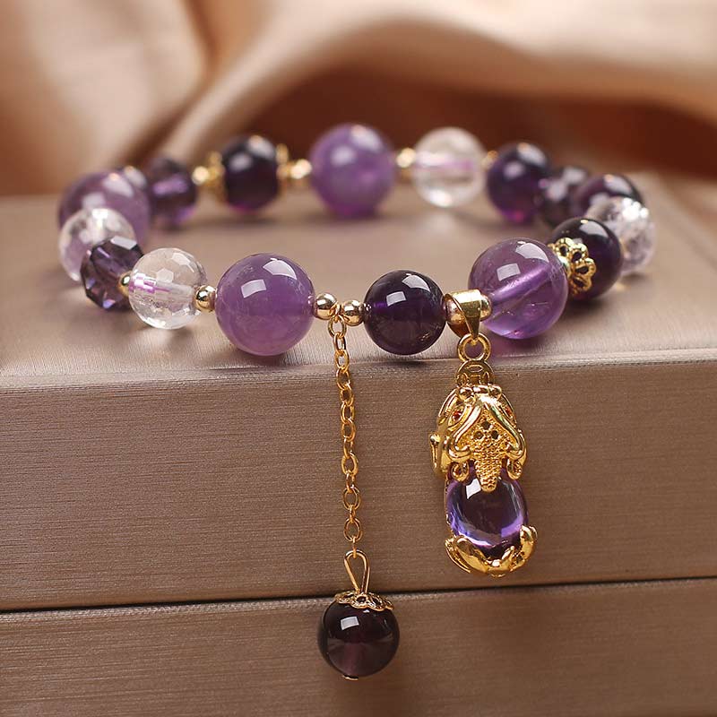 Amethyst Copper Pixiu Bracelet
