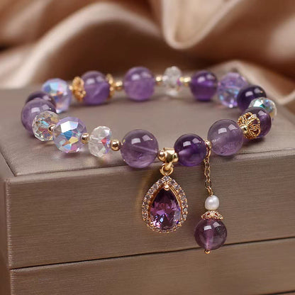 Amethyst Zirkon Herz Anhänger Armband
