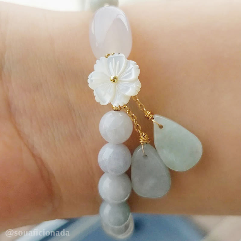 White Jade Bead Bracelet