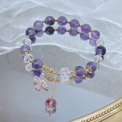 Amethyst Butterfly Charm Bracelet
