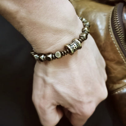 Brass Amulet Bead Bracelet