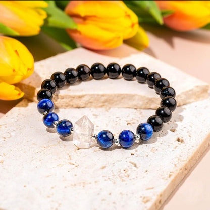 Obsidian Tiger's Eye Quartz Bracelet
