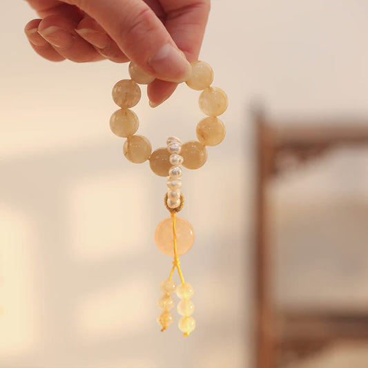Citrine Peace Buckle Mala Bracelet by Worn Within
