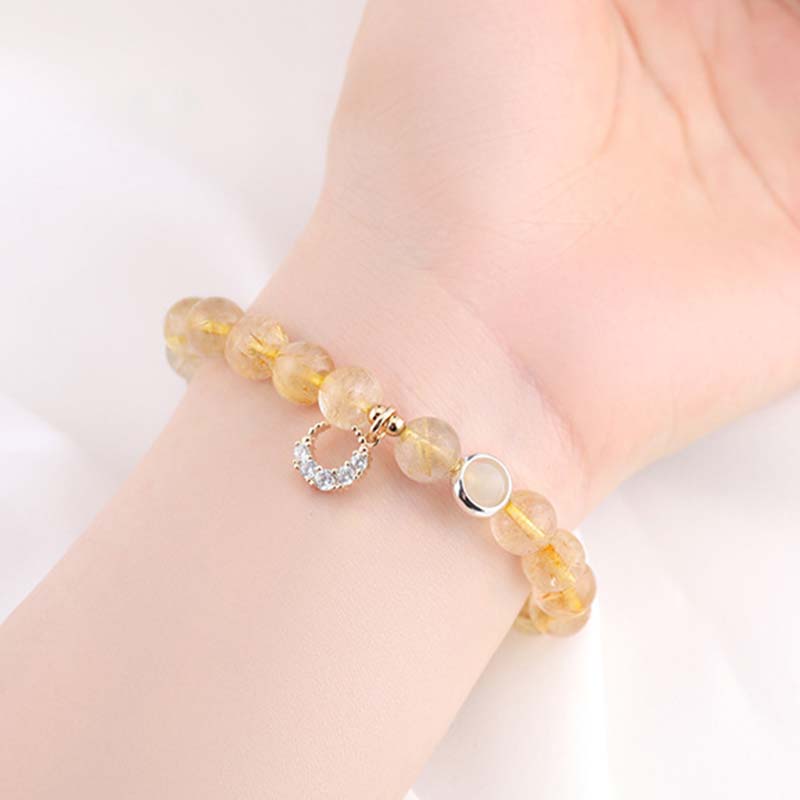 Citrine Moon Charm Bracelet