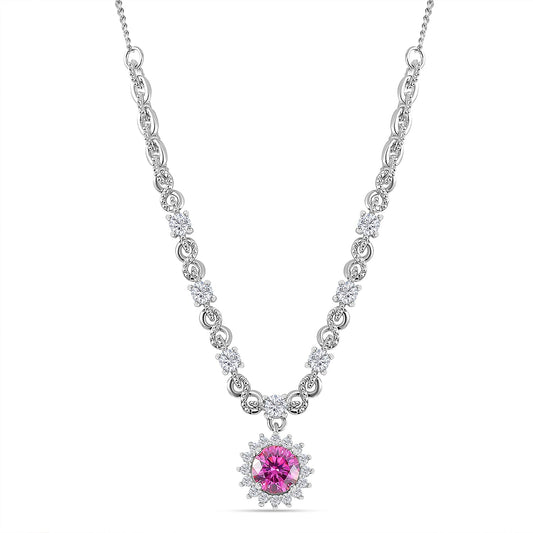 Pink Lotus Moissanite Necklace – Blooming Radiance & Refined Elegance by Worn Within