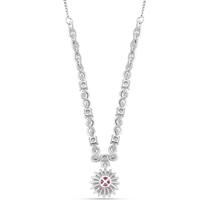 Pink Lotus Moissanite Necklace – Blooming Radiance & Refined Elegance