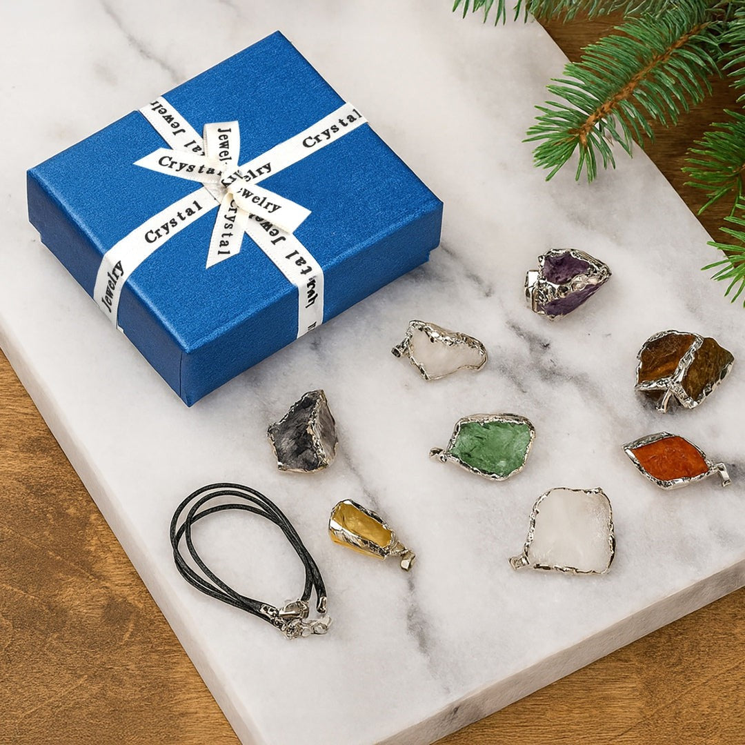 Elemental Energy Necklace Set – 8 Raw Crystals for Every Intention by Worn Within
