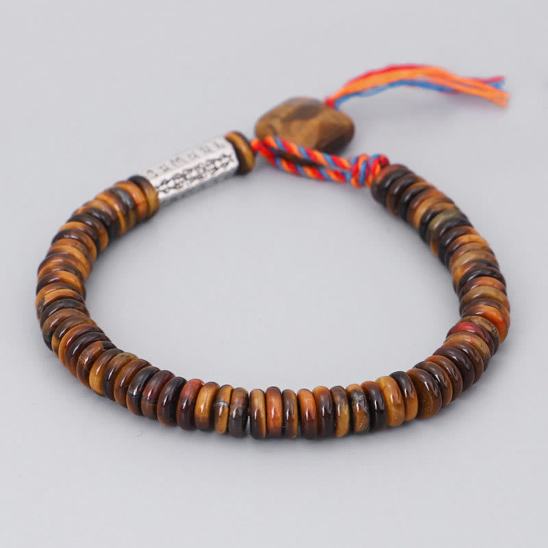 Tibetan Tiger's Eye Mantra Bracelet by Worn Within