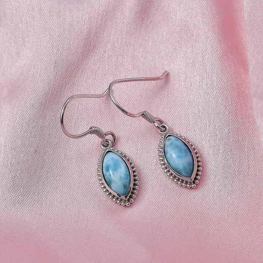 AAA Larimar Marquise Drop Earrings in Silver by Worn Within