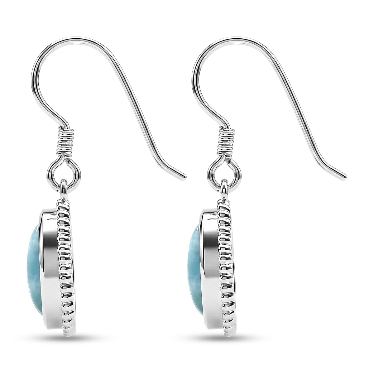 AAA Larimar Marquise Drop Earrings in Silver