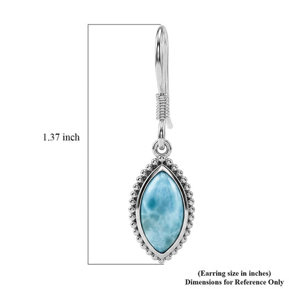 AAA Larimar Marquise Drop Earrings in Silver