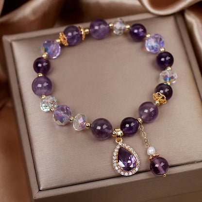Amethyst Zirkon Herz Anhänger Armband