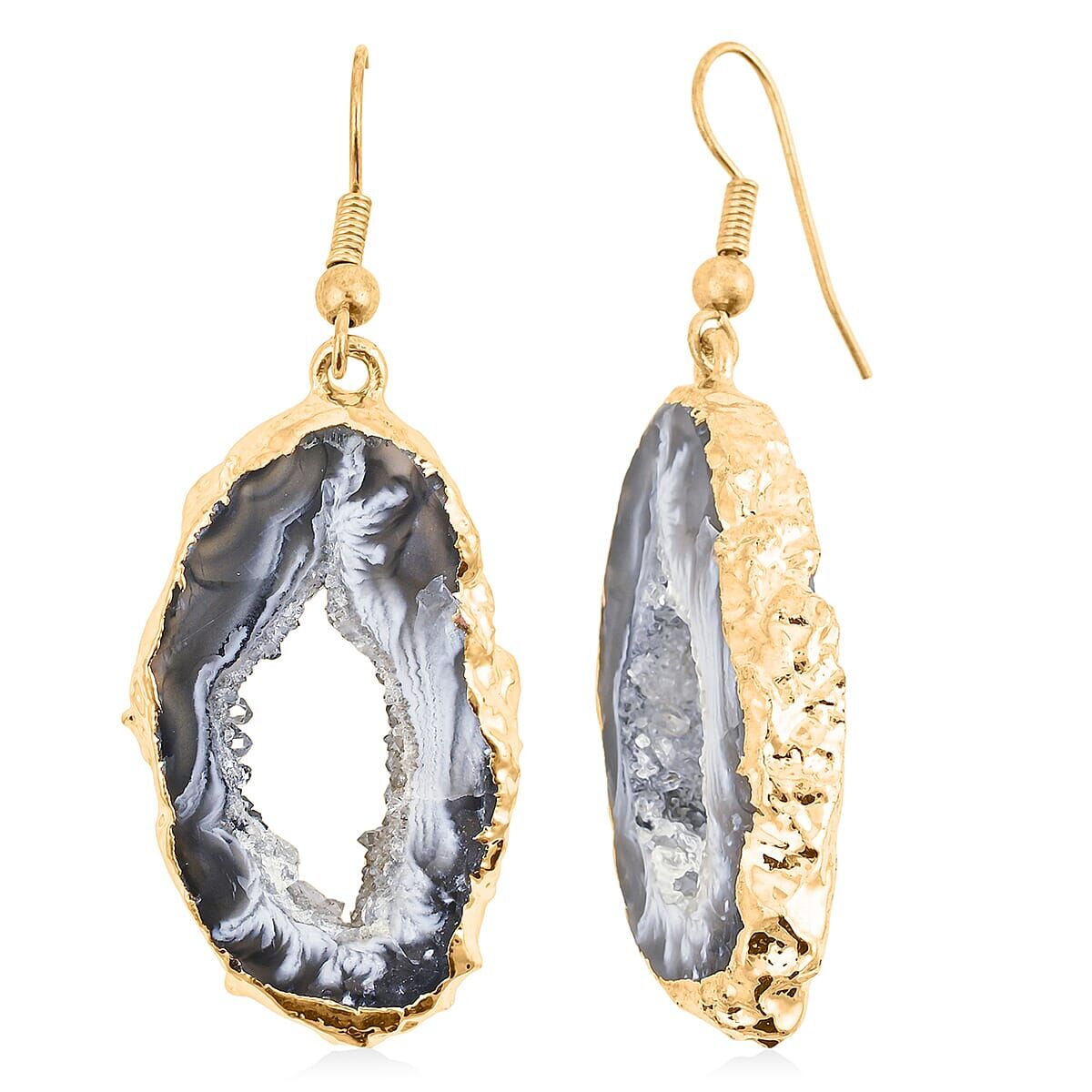 Geode Slice Earrings – Nature's Hidden Sparkle