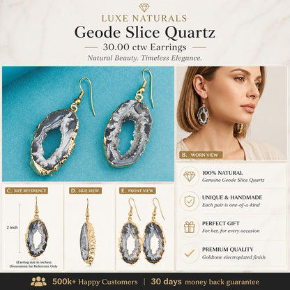Geode Slice Earrings – Nature's Hidden Sparkle
