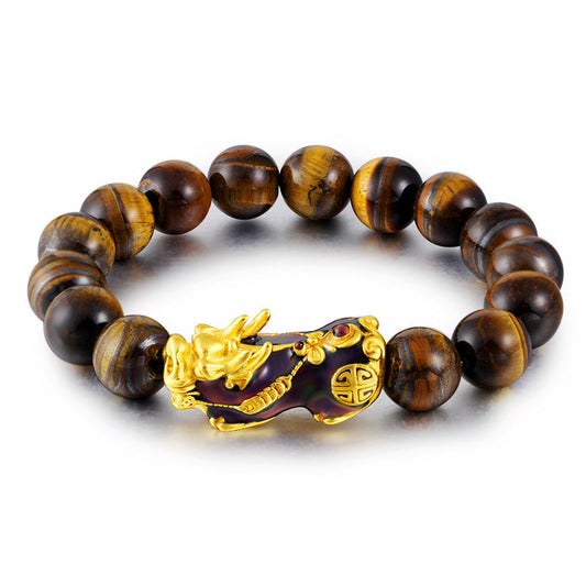 Tibetan Handcrafted Tiger's Eye Bracelet by Worn Within