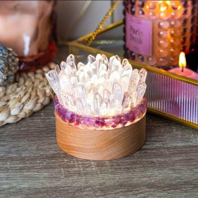 Quartz Tourmaline Crystal Lamp