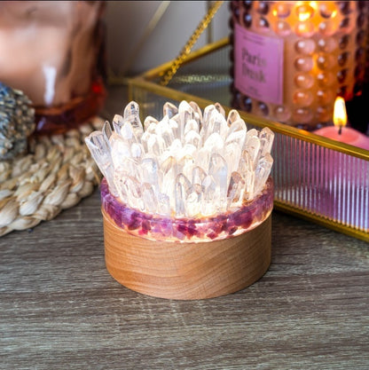 Quartz Tourmaline Crystal Lamp