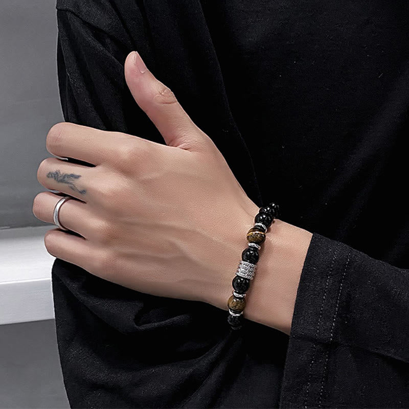 Black Obsidian Tiger's Eye Bracelet