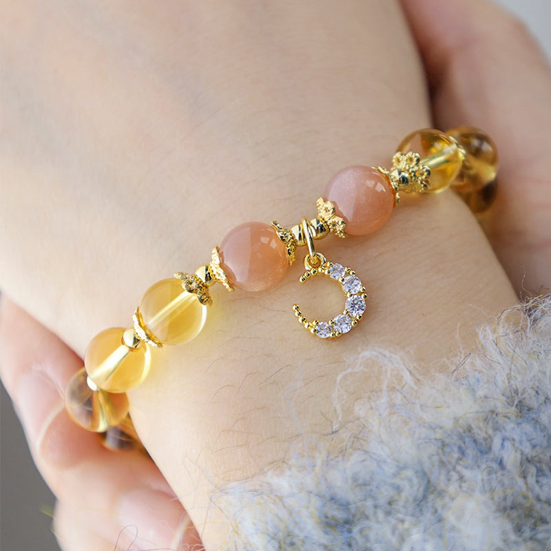 Citrine Crescent Moon Bracelet
