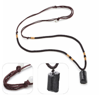 Black Tourmaline Rope Necklace