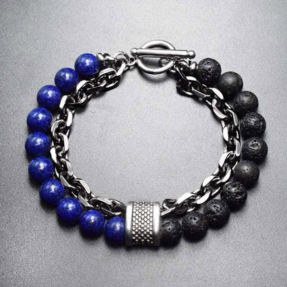 Tiger's Eye Lazurite Lapis Lazuli Bracelet