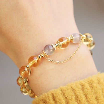 Citrine Crescent Moon Bracelet