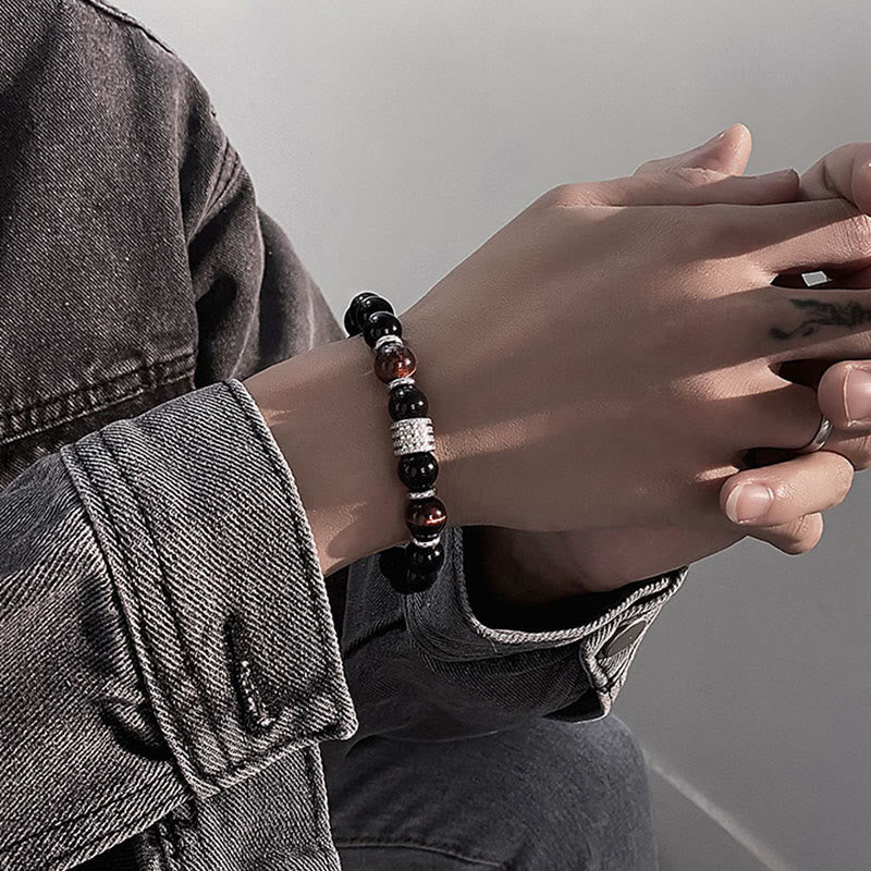 Black Obsidian Tiger's Eye Bracelet