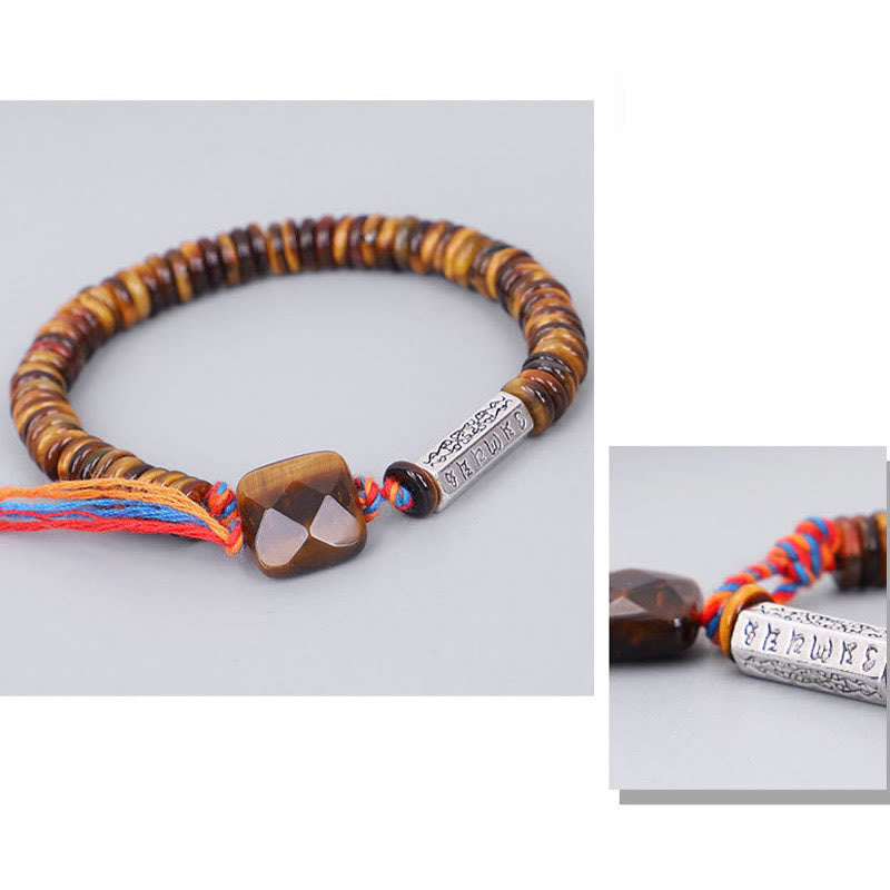 Tibetan Tiger's Eye Mantra Bracelet