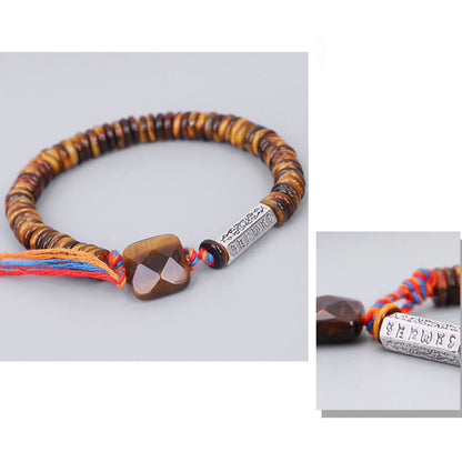 Tibetan Tiger's Eye Mantra Bracelet