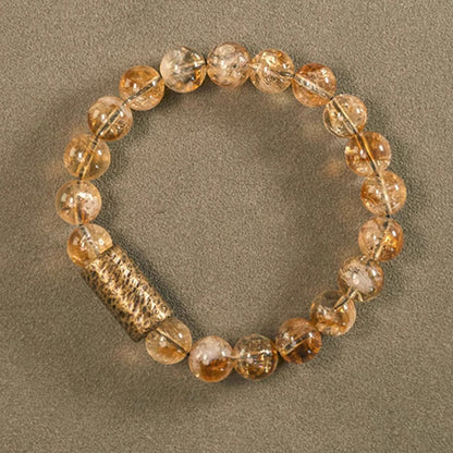 Citrine Brass Bead Bracelet