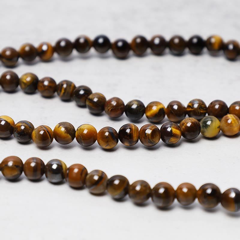 Tibetan 108-Bead Tiger's Eye Mala Bracelet