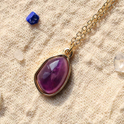 Halskette aus Grünem Aventurin, Amethyst und Rosenquarz