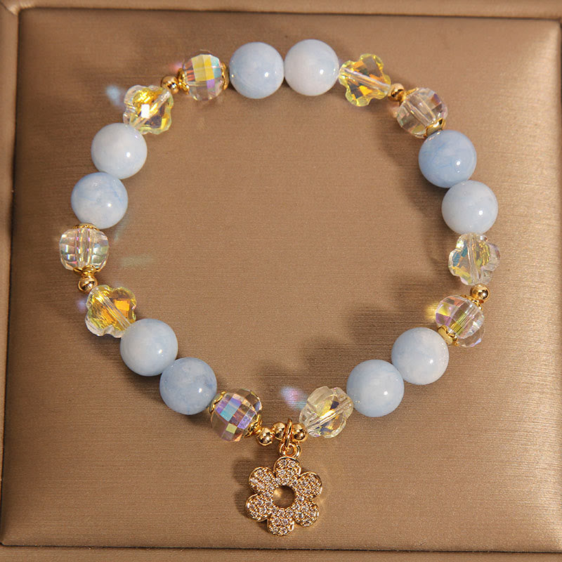 Aquamarine Flower Bracelet