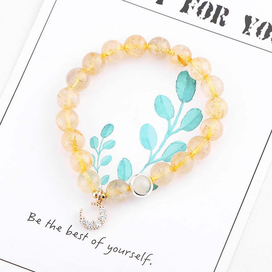 Citrine Moon Charm Bracelet
