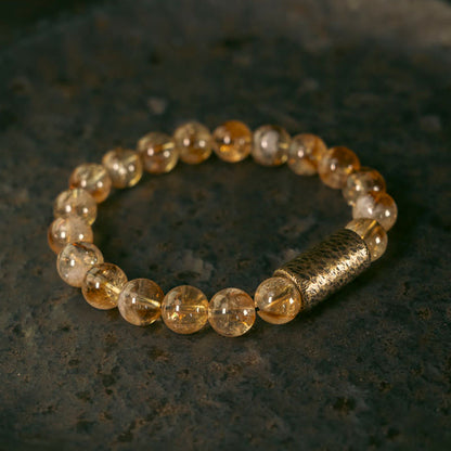 Citrine Brass Bead Bracelet by Worn Within
