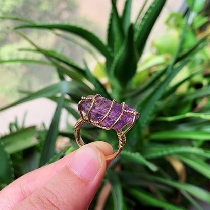 Wire Wrapped Rough Crystal Ring by Worn Within