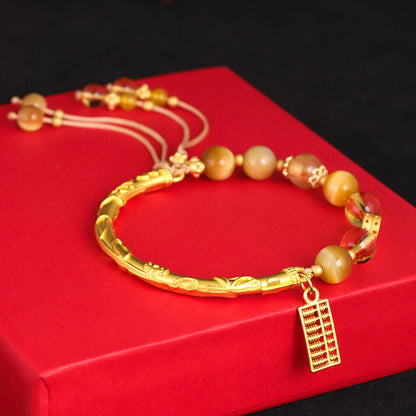 Tiger's Eye Citrine Abacus Charm Bracelet