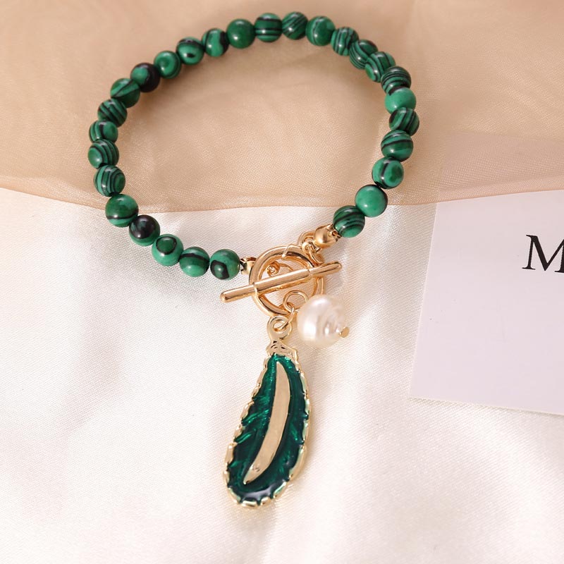 Malachite Necklace and Bracelet Set